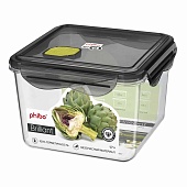 Контейнер для продуктов герметичный с клапаном Brilliant квадратный 1,7 л (черный)