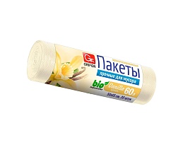 Мешки для мусора 60 л, ароматизированные, Ваниль, бежевые, в рулоне 20 шт., ПНД, 9 мкм, 650х550 мм, GRIFON Aroma, 101-023 V в Бердске