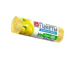 Мешки для мусора 60 л, ароматизированные, Лимон, желтые, в рулоне 20 шт., ПНД, 9 мкм, 650х550 мм, GRIFON Aroma, 101-023 Li в Бердске