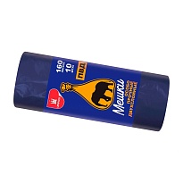 Мешки для мусора 160 л, синие, рулон 10 шт., ПВД, 35 мкм, 1100х900 мм, Уфа Пак, МВ1755 (МВ 160-10ср) в Бердске