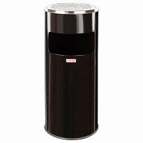 Урна с пепельницей 27 л, нержавеющая сталь, черная, LAIMA PROFESSIONAL в Бердске
