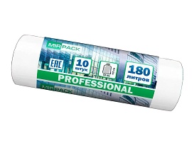 Мешки для мусора 180 л, прозрачные, в рулоне 10 шт., ПВД, 30 мкм, 1100х930 мм, PROFESSIONAL, 180104408 в Бердске