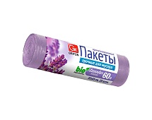 Мешки для мусора 60 л, ароматизированные, Лаванда, сиреневые, в рулоне 20 шт., ПНД, 9 мкм, 650х550 мм, GRIFON Aroma, 101-023 La