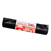 Мешки для мусора 240 л, черные, в рулоне 10 шт., ПВД 100 мкм, 1350х900 мм, Концепция Быта, 603887