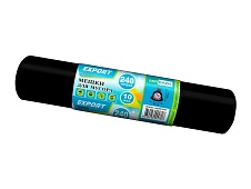 Мешки для мусора 240 л, черные, в рулоне 10 шт., ПВД 80 мкм, 1300х930 мм, EXPORT, exp 24010167