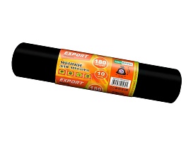 Мешки для мусора 180 л, ароматизированные, черные, в рулоне 10 шт., ПВД, 80 мкм, 1100х930 мм, EXPORT, exp18010142 в Бердске
