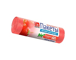 Мешки для мусора 60 л, ароматизированные, Клубника, красные, в рулоне 20 шт., ПНД, 9 мкм, 650х550 мм, GRIFON Aroma, 101-023 K в Бердске