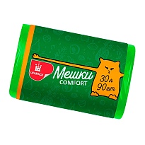 Мешки для мусора 30 л, зеленые, в рулоне 90 шт., ПНД, 6 мкм, 560х480 мм, Comfort, М4268 в Бердске
