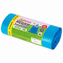 Мешки для мусора 35 л, синие, в рулоне 30 шт., ПНД, 10 мкм, 600х500 мм, Любаша, 608091 в Бердске
