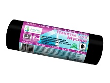 Мешки для мусора 60 л, черные, в рулоне 20 шт., ПНД, 7 мкм, 700х600 мм, MIRPACK Classik, 602050