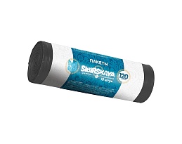 Мешки для мусора 120 л, черные, в рулоне 10 шт., ПНД, 14 мкм, 1100х700 мм, SIBIRSKAYA, 101-008 S в Бердске