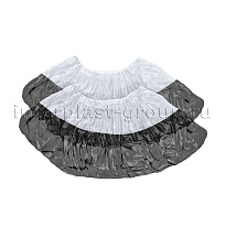 Бахилы бело-черные 1000 шт (500 пар), 48 мкм, двойная подошва, с одной резинкой, Эконом+ в Бердске