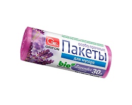 Мешки для мусора 30 л, ароматизированные, Лаванда, сиреневые, в рулоне 20 шт., ПНД, 9 мкм, 560х530 мм, GRIFON Aroma, 101-020 La в Бердске