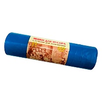 Мешки для мусора 100 л, с завязками, синие, в рулоне 10 шт., ПВД, 40 мкм, 840х670 мм, Концепция Быта Vitalux, 604933 в Бердске